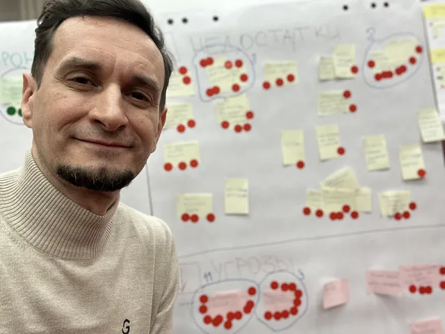 Вадим Фогель: голосование по карточкам для SWOT-анализа компании